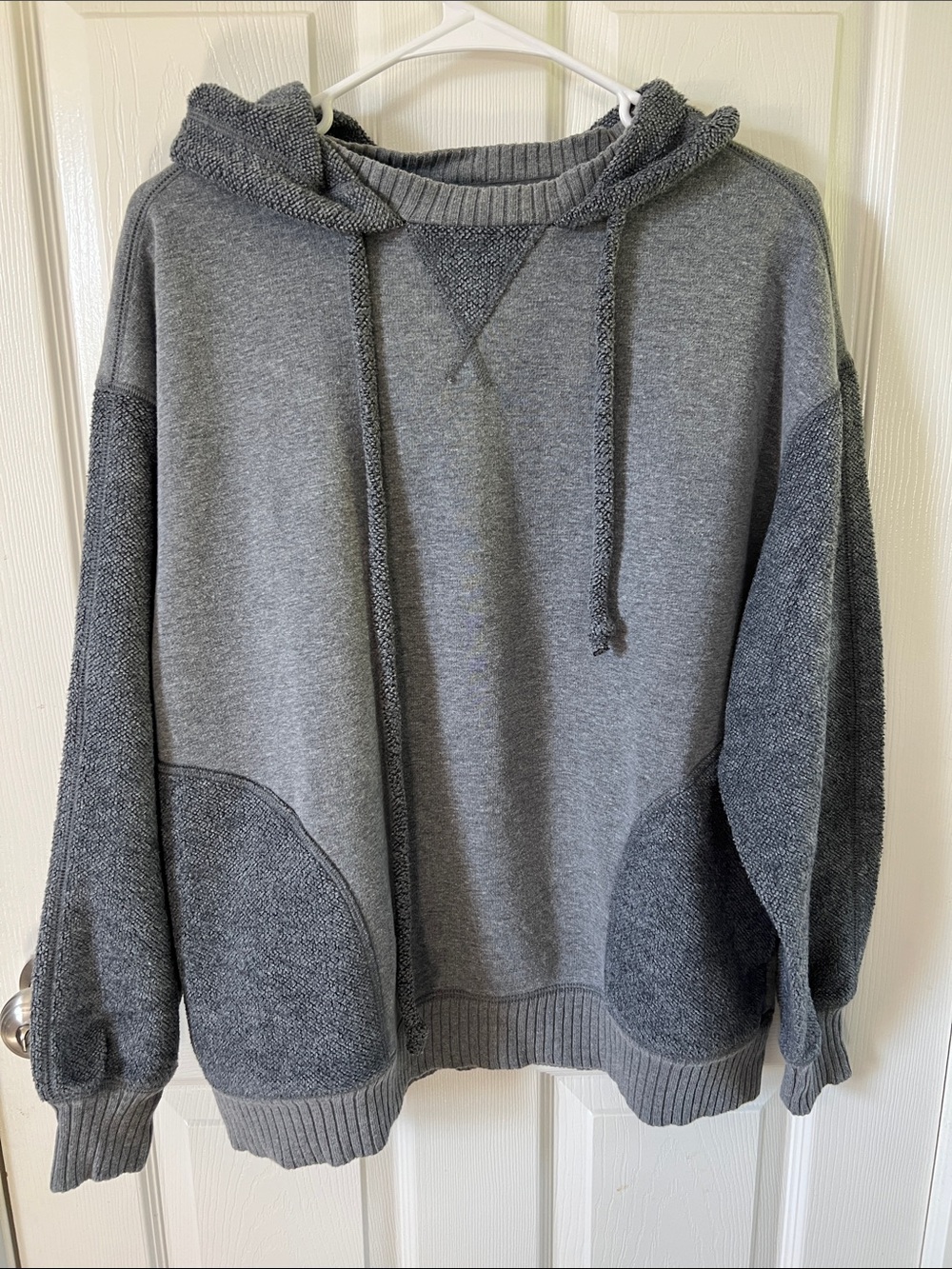 Aerie Grey Cozy Textured Oversized Hoodie Size XS